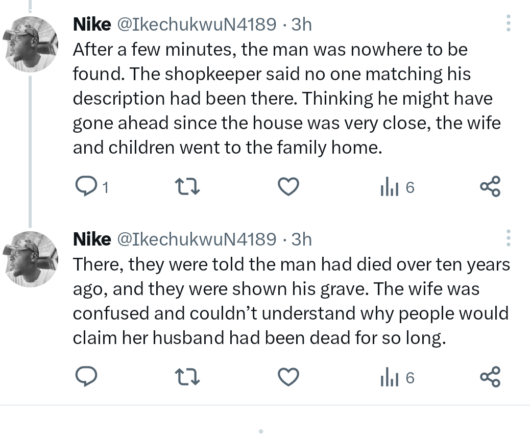 X user shares chilling story of man who returned to Nigeria with family only for them to be told he died 10 years ago