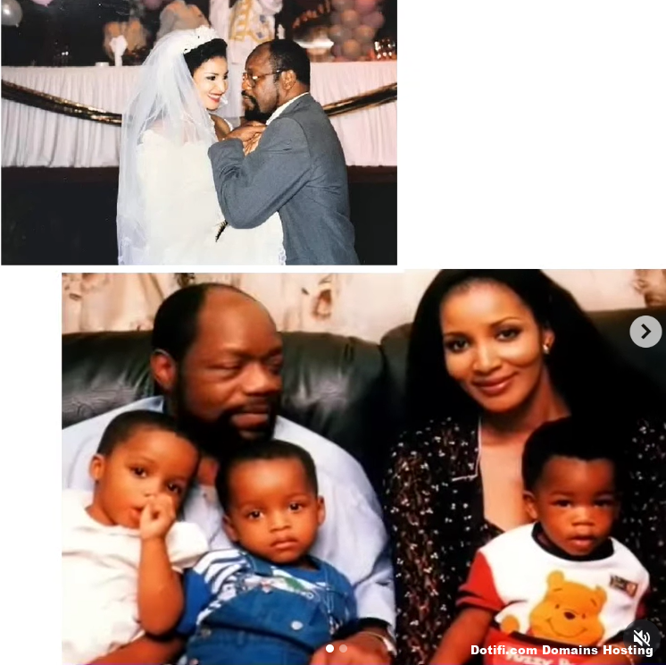 Wife of former Biafra leader Bianca Ojukwu shares recreated old family photo with her late husband and children
